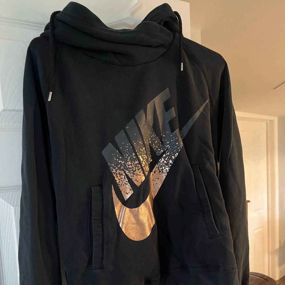 Nike Cowl Neck Black and Rose Gold Sweatshirt Size Small